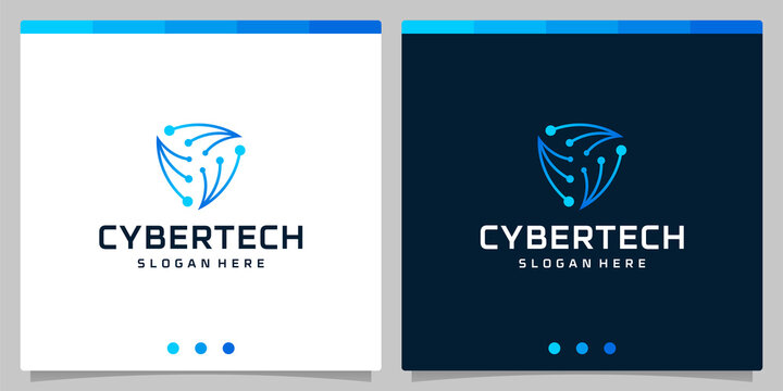 Template design logo cyber tech or futuristic tech circuit board abstract logo template.
