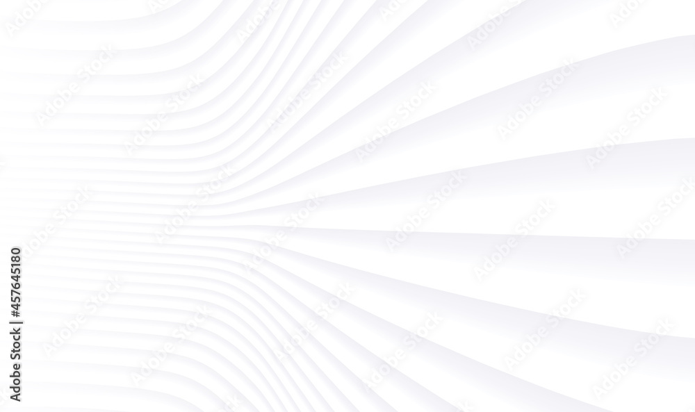 Poster abstract white background with 3d lines pattern, minimal white gray striped vector background illust
