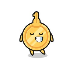 Obraz premium key cartoon illustration with a shy expression