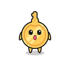 the amazed expression of the key cartoon