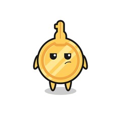 cute key character with suspicious expression