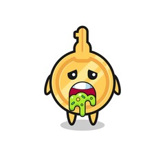 the cute key character with puke