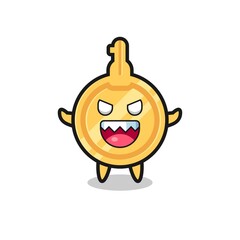 illustration of evil key mascot character