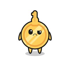 the mascot of the key with sceptical face