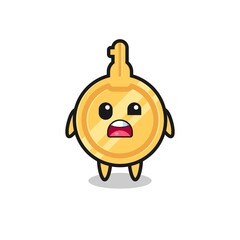 the shocked face of the cute key mascot