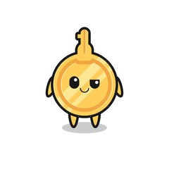 key cartoon with an arrogant expression
