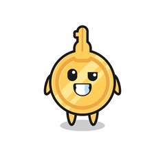 cute key mascot with an optimistic face