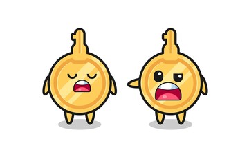 illustration of the argue between two cute key characters