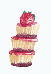 watercolor dessert