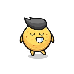 potato chip cartoon illustration with a shy expression