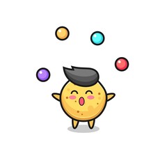 the potato chip circus cartoon juggling a ball