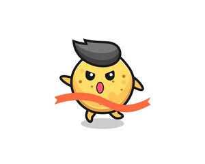 cute potato chip illustration is reaching the finish