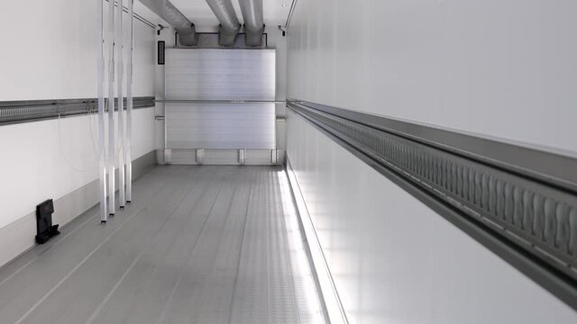 cargo empty semi-trailer with a clean floor