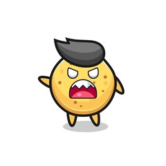 cute potato chip cartoon in a very angry pose
