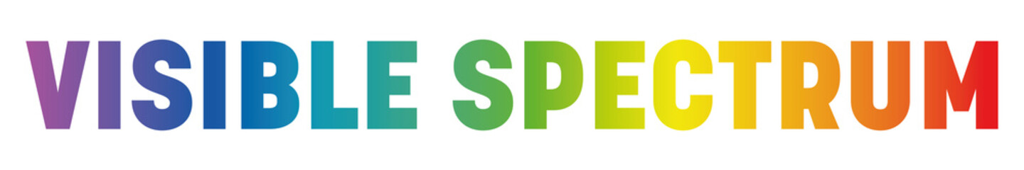 Visible spectrum of light. Electromagnetic spectrum visible by human eye. Simple schematic banner with rainbow gradient effect. Vector illustration