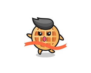 cute circle waffle illustration is reaching the finish