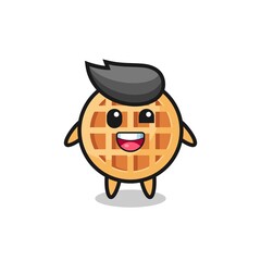 Fototapeta premium illustration of an circle waffle character with awkward poses