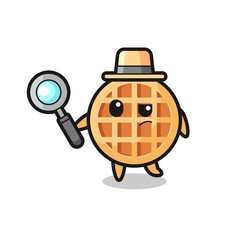 circle waffle detective character is analyzing a case