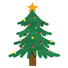 クリスマス素材　クリスマスツリーのイラスト