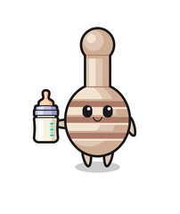 baby honey dipper cartoon character with milk bottle