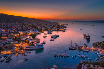 View of the amazing island of Spetses, Greece.