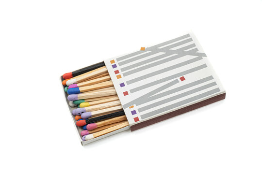 box matches with multicolored match sticks