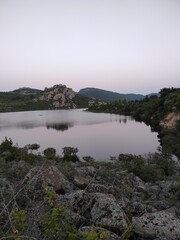 lake and mountains