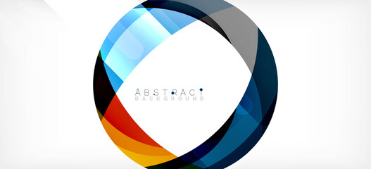 Obraz premium Color circle shapes, minimal geometric background. Trendy dynamic composition. Vector Illustration For Wallpaper, Banner, Background, Landing Page