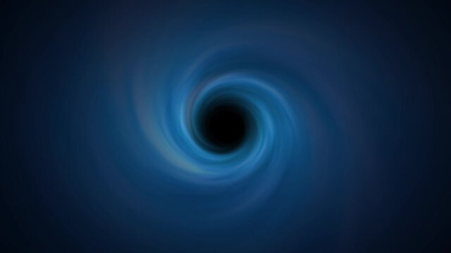 Artistic travel through blue coloured spiral tunnel in the abstract cyberspace. Dynamic background.