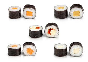Sushi set with white background