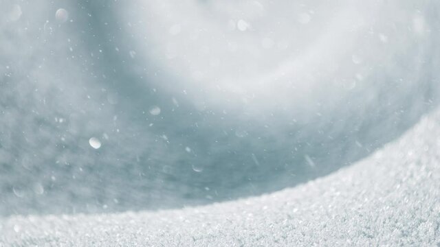 Blurred snow texture with snowfalling background.