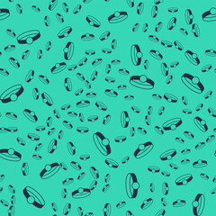 Black Diamond engagement ring icon isolated seamless pattern on green background. Vector