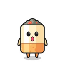 the amazed expression of the cigarette cartoon