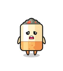 disappointed expression of the cigarette cartoon