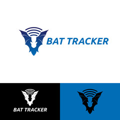 Illustration Vector graphic of Bat logo and signal symbol. Bat Tracker, Bat Seeker. 