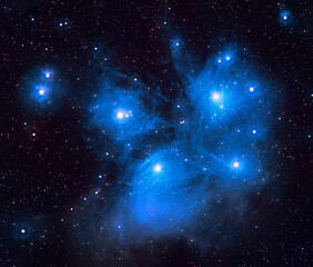 The Pleiades Cluster - Seven Sisters Cluster - Messier-45 - Taken with a RASA-8 telescope