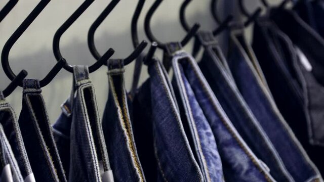 many models of jeans from different denim, texture