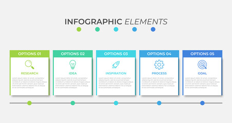 Presentation business infographic template with 5 options