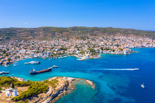 View of the amazing island of Spetses, Greece. © gatsi