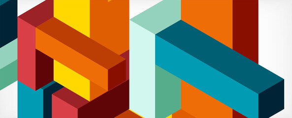 Abstract background. 3d cubes, cubic elements and blocks. Techno or business concept for wallpaper, banner, background, landing page