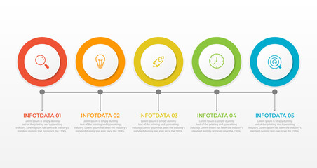 Presentation business infographic template with 5 options