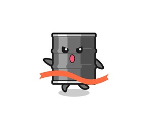 Fototapeta premium cute oil drum illustration is reaching the finish