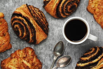 Traditional Swedish fika - a coffee break with pastries