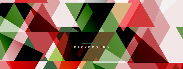 Color triangles composition, geometric abstract background. Techno or business concept, pattern for wallpaper, banner, background, landing page
