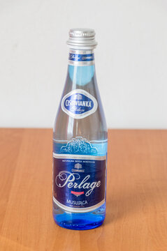 Deblin, Poland - June 8, 2021: Bottle of Cisowianka Perlage water.