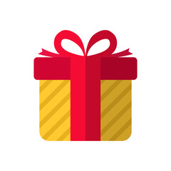 Gift box vector illustration in simple flat style isolated on white background. Gift box icon