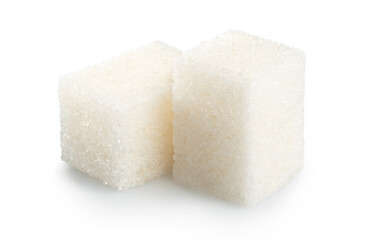 Cubes of sugar isolated on white