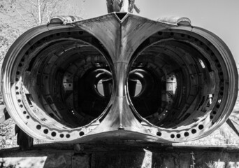 The wreck of a military fighter plane in Georgia