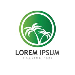 Palm tree summer logo template