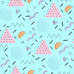 Memphis-style seamless pattern in vector
